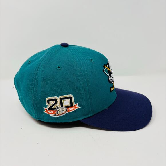 Mighty Ducks Hat Cap Snapback Mens 47 Brand Blue Throwback Vintage NHL Anaheim - Picture 2 of 8
